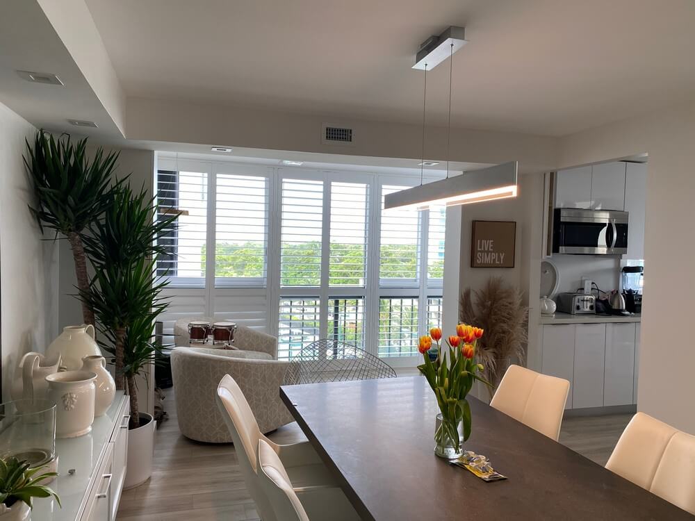 Elegant Polyclad Plantation Shutters Custom-Made for Adriana on Brickell Ave in Miami, FL Thumbnail